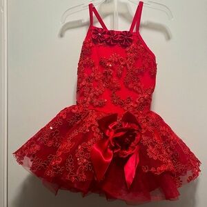 Gracie Red Sparkly Tutu Ballet Dance Recital Costume Child Small